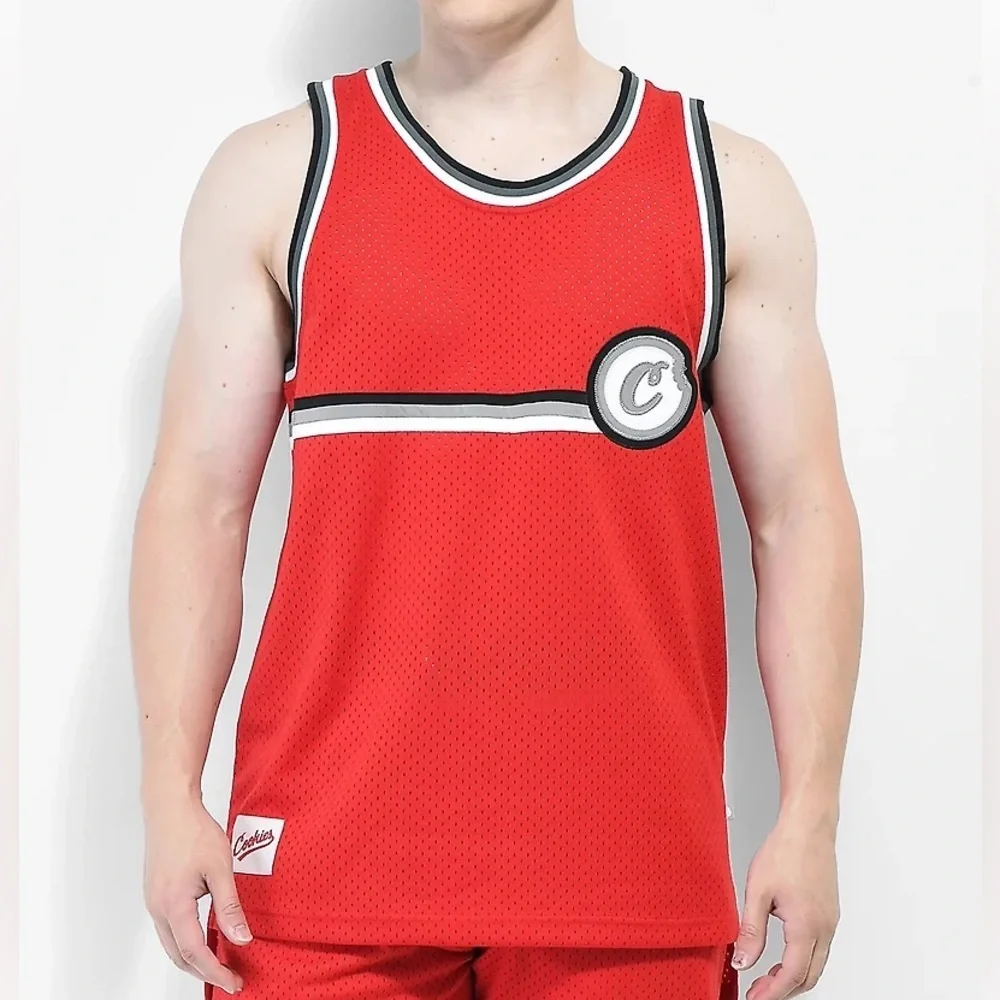 Cookies Puttin In Work Red Basketball Jersey Men's Medium